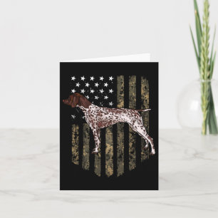 Camo American Flag German Shorthaired Pointer 4th Card