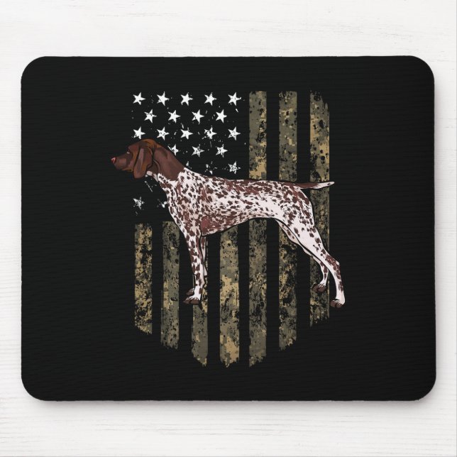 Camo American Flag German Shorthaired Pointer 4th  Mouse Pad (Front)