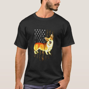 Camo American Flag Pembroke Welsh Corgi T-Shirt