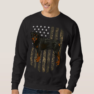 Camo American Flag Rottweiler 4th Of July Usa Sweatshirt
