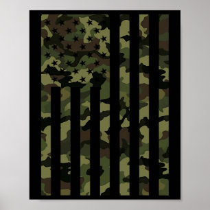Camo American Flag Usa Camouflage Men Boys Women G Poster