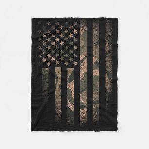 Camo American Flag Usa Military Tactical Camouflag Fleece Blanket