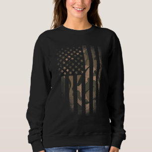 Camo American Flag Usa Military Tactical Camouflag Sweatshirt