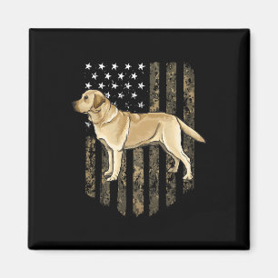 Camo American Flag Yellow Labrador Retriever 4th O Magnet