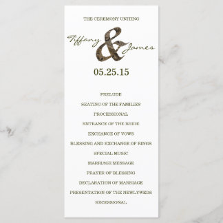 Camo Ampersand Wedding Program
