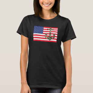 Camo Anchor American Flag 4th Of July Camoflauge I T-Shirt