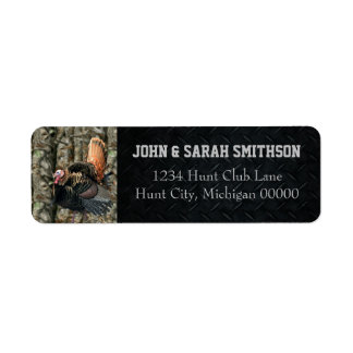 Camo and Black Wild Turkey Return Address Label