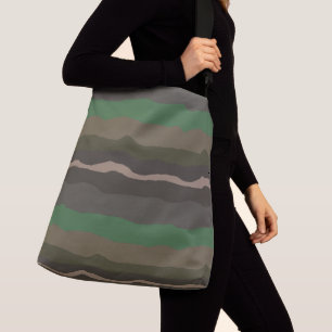 Camo and Green abstract Stripes Crossbody Bag