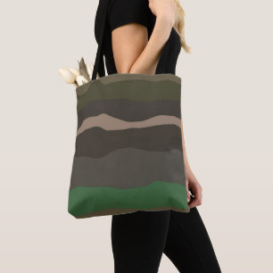 Camo and Green abstract Stripes Tote Bag