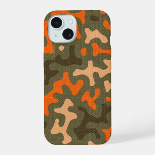 Camo And Orange Matching iPhone 15 Case