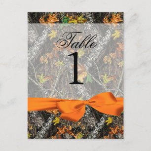 Camo and Orange Table Numbers Postcard