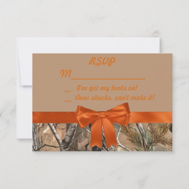 Camo and Tan RSVP Card (Front)
