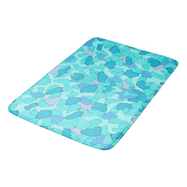 Camo Aqua Bath Mat (Angled)