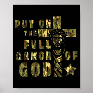Camo Armor Of God Christians Religious Camouflage Poster