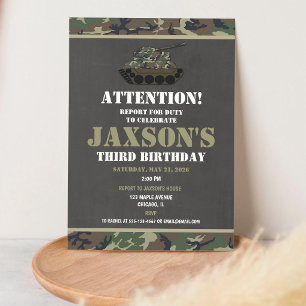 Camo Army Birthday Invitation