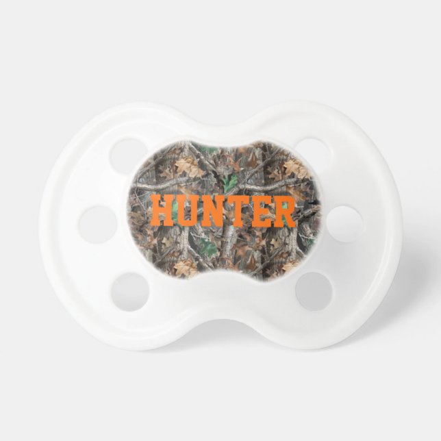 Camo Baby Pacifier w/Personalised Name (Front)
