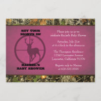 Camo Baby Shower - Girl Invitations