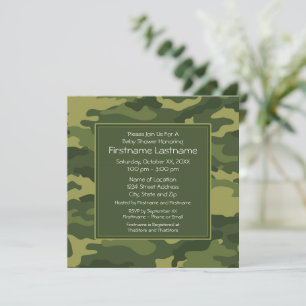 Camo Baby Shower or Party Invitation