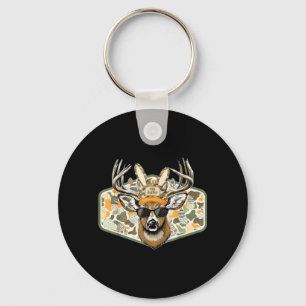 Camo Backward Cap Deer Buck Easter Egg Hunter Boy Key Ring