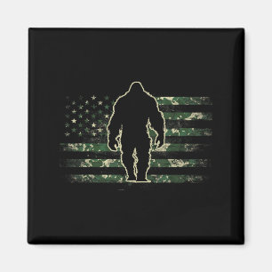 Camo Big Foot Sasquatch - Vintage Bigfoot USA Magnet
