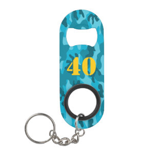 Camo Birthday AGE Adventure Barware Blue Gold Fun