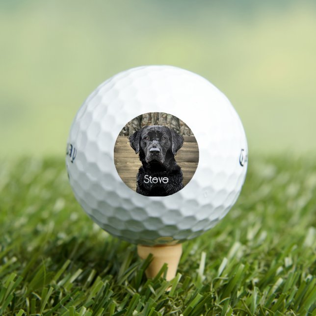 Camo Black Lab Dog Breed Animal Name Golf Balls (Insitu Tee)