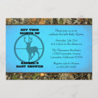 Camo Blue - Baby Boy Shower Invitations