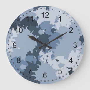 Camo Blue Large Clock