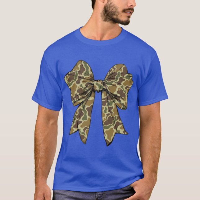 Camo Bow Camo Hunting Theme Fall Shower Camouflage T-Shirt (Front)
