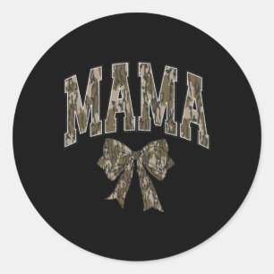 Camo Bow Coquette Mama Mum Dove Season Hunting Hun Classic Round Sticker