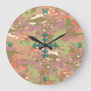 Camo Camo, look at me! Large Clock