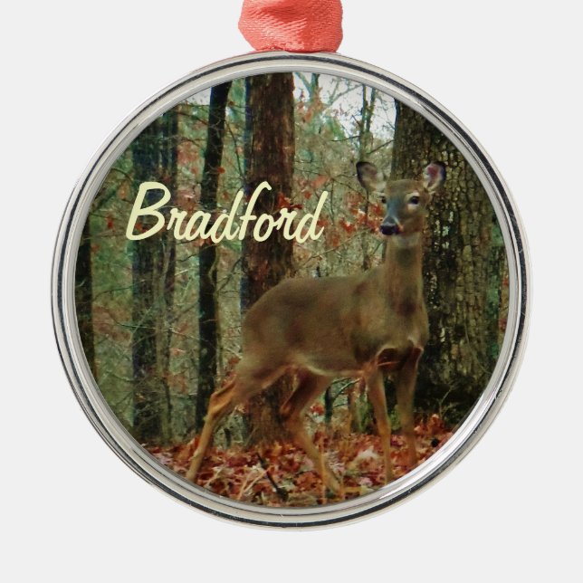 Camo,Camouflage Deer personalised Metal Ornament (Front)