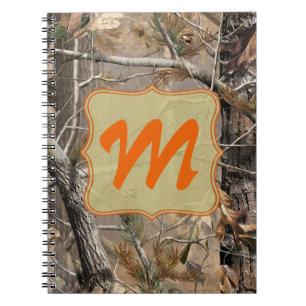 Camo Camouflage Hunting Monogram Initial Note Book