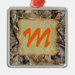 Camo Camouflage Hunting Monogram Initial Ornament