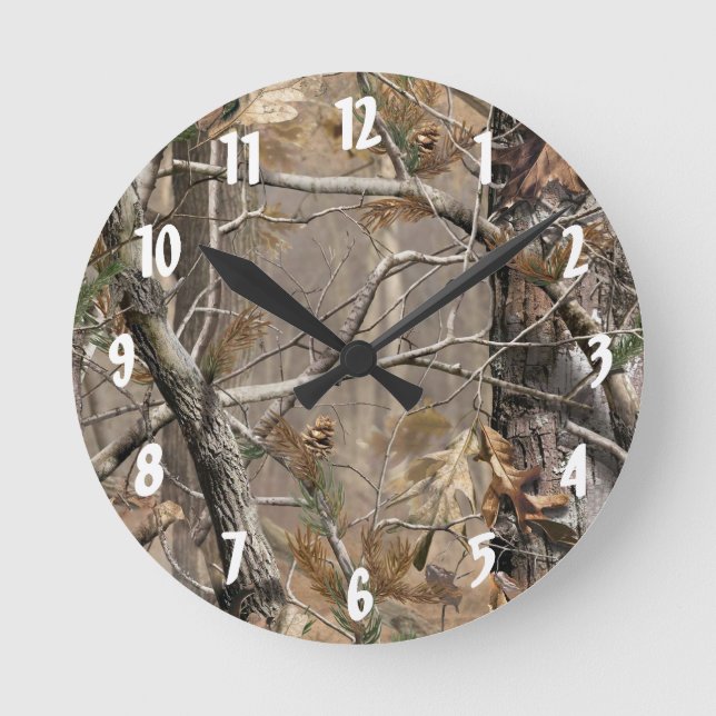 Camo Camouflage Hunting Real Tree Hunt Wall Clock (Front)