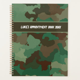 Camo Camouflage Military Monogrammed Name Planner