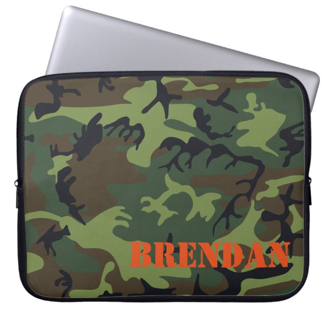 Camo Camouflage Personalised Laptop Sleeve (Front)