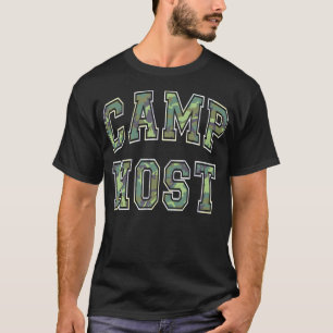 Camo Camp Host Summer Campfire Staff Squad Directo T-Shirt