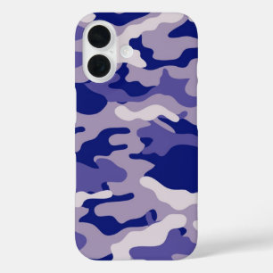 Camo Camping Hunting Blue Camouflage iPhone 16 Case