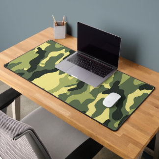Camo Camping Hunting Green Camouflage Desk Mat