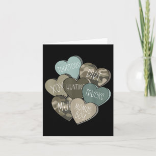 Camo Candy Heart Valentine Hunting For Kids Boys V Card