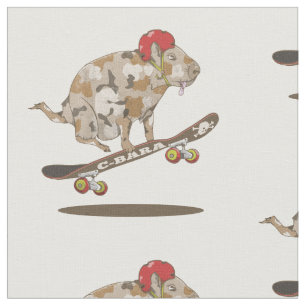 Camo Capybara Skateboarding Fabric