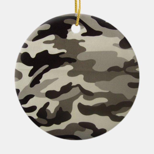 Camo Ceramic Ornament (Front)