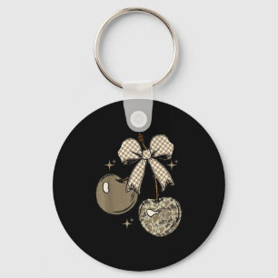 Camo Checkered Cherry Bow, Hunting,checkered Patte Key Ring