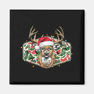 Camo Christmas Santa Deer Hunting Season Holiday O Magnet