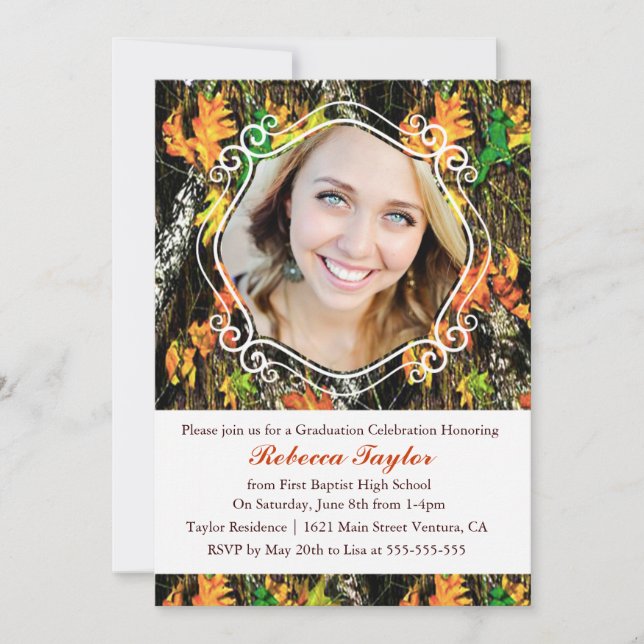 Camo Class of 2014 Graduation Invitation (Front)