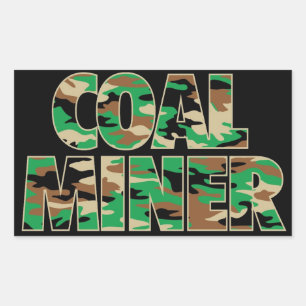 CAMO COAL MINER RECTANGULAR STICKER