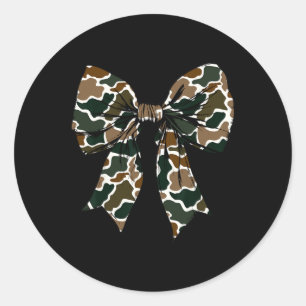 Camo Coquette Bow Duck Hunt Duck Hunting Women Gir Classic Round Sticker