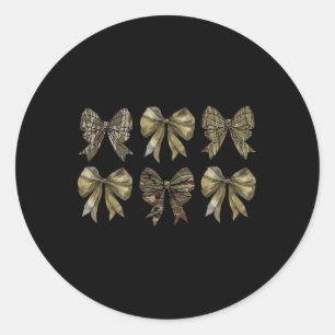 Camo Coquette Bow Duck Hunting Girls Boys Classic Round Sticker