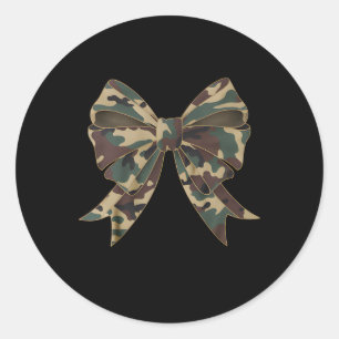 Camo Coquette Bow Duck Hunting Girls Kids Women Hu Classic Round Sticker